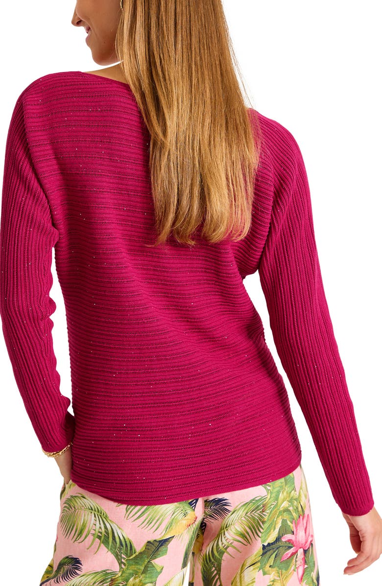 Tommy Bahama Jewel Bay Mini Sequin Sweater, Alternate, color, Pink Papaya