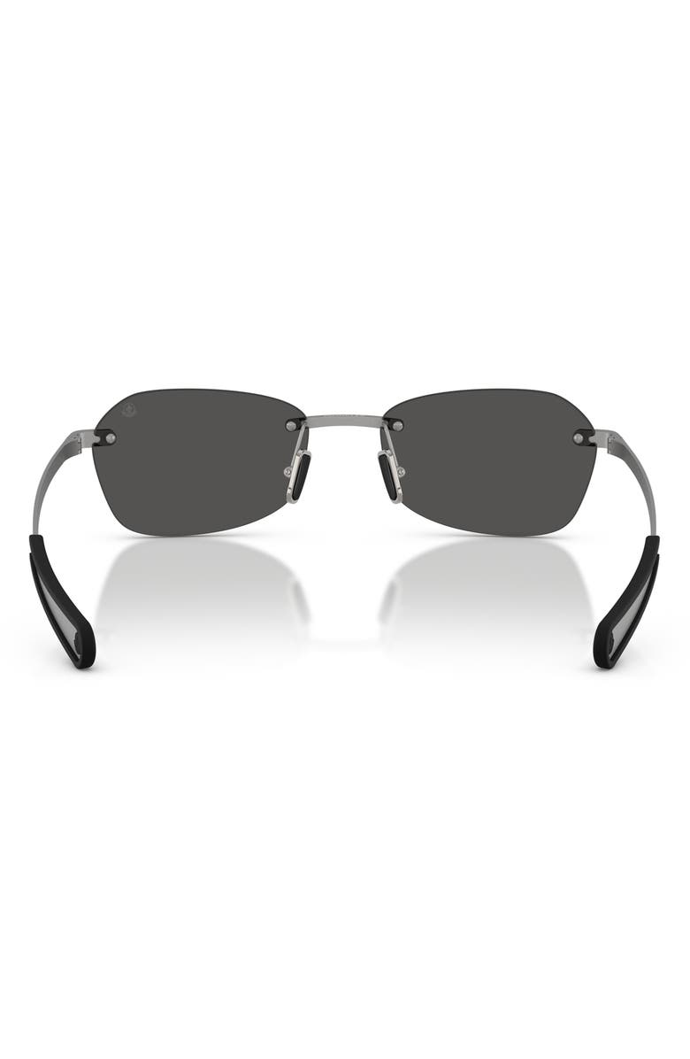 Moncler Orris 55mm Irregular Sunglasses, Alternate, color, Matte Frozen / Solid Grey
