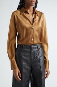 Vince Silk Button-Up Shirt