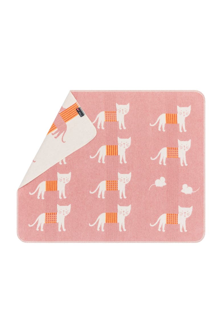 Juwel Cats Allover Baby Blanket, Main, color, Rouge