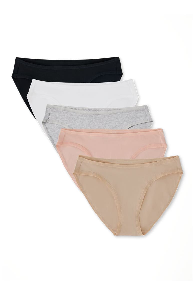 Everyday Classic Fit Bikini 5-Pack, Main, color, Black