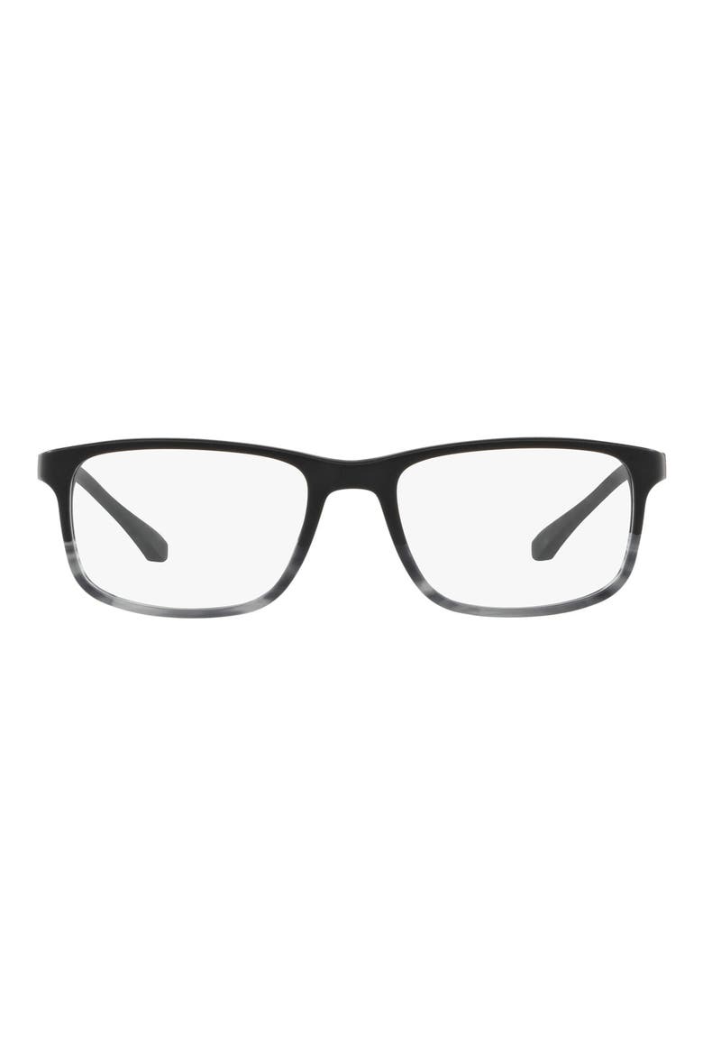 53mm Rectangular Optical Glasses, Main, color, DARK GREY BLACK