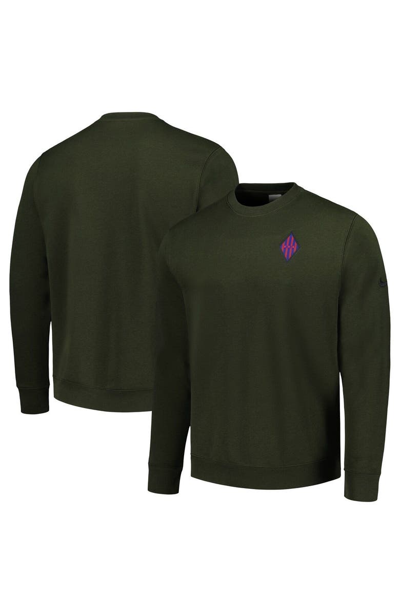 Nike Men's Nike Olive Barcelona Club Pullover Sweatshirt, Main, color,