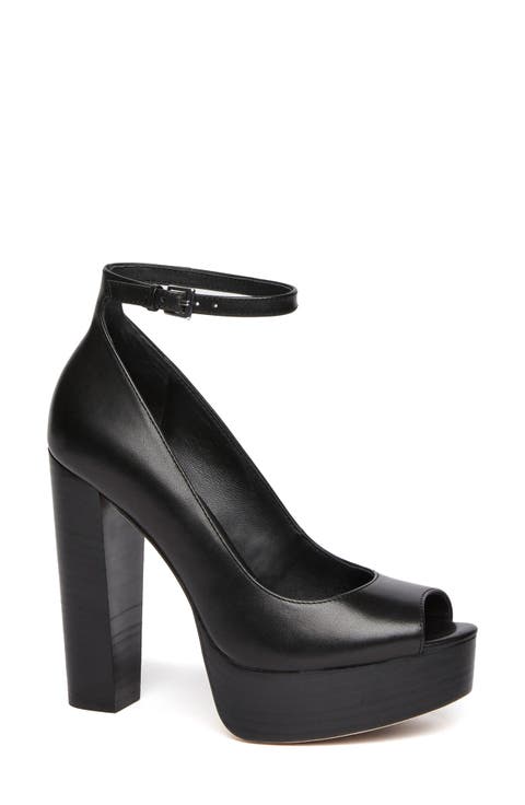 Cassidy Ankle Strap Peep Toe Platform Pump (Women)