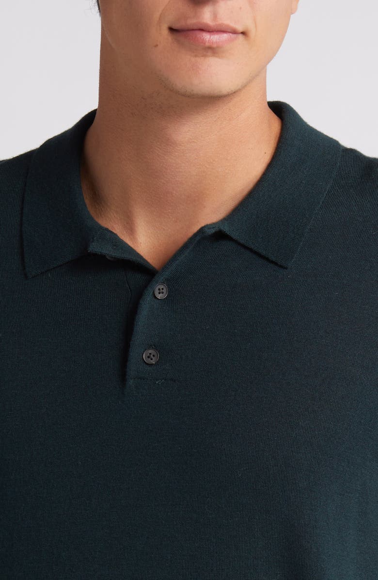 Vince Short Sleeve Merino Wool Polo Sweater, Alternate, color,