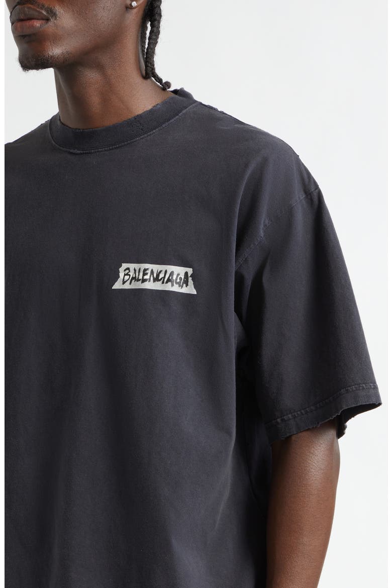 Masking Tape Logo Dry Jersey T-Shirt, Alternate, color, 1041 FADED WASHED BLACK