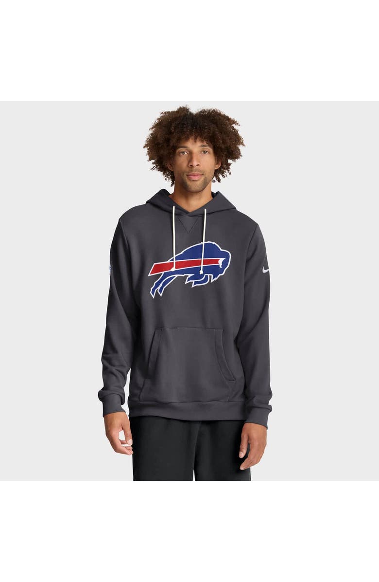 Nike Men's Nike Anthracite Buffalo Bills Sideline Standard Issue Initial Home Dri-FIT Hoodie, Main, color, Anthracite