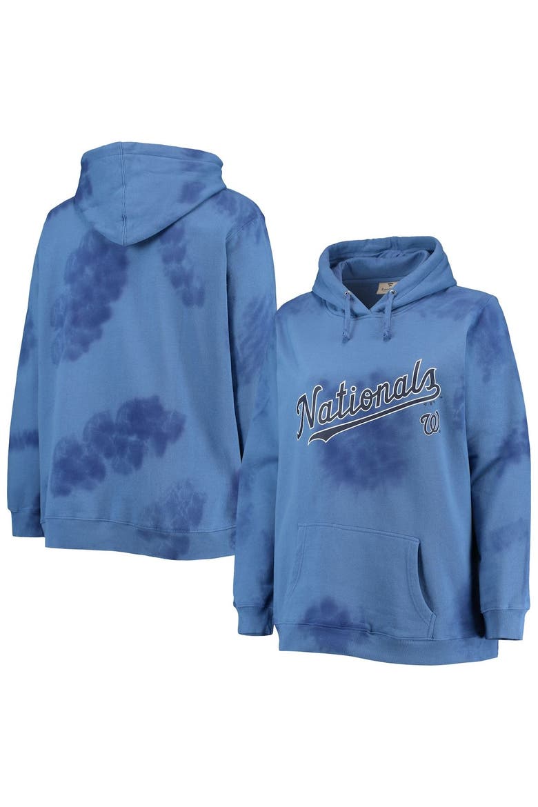 Women's Navy Washington Nationals Plus Size Cloud Pullover Hoodie, Main, color, Navy