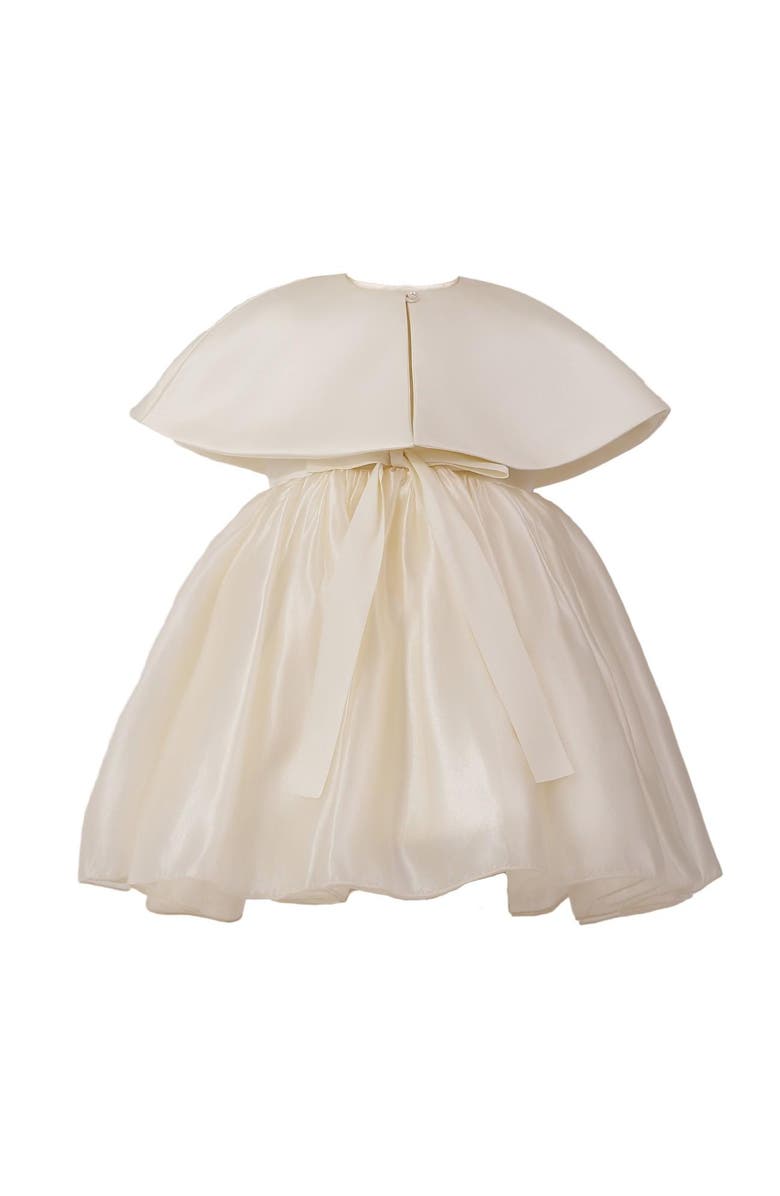 Tulleen Timeless Cape-Overlay Gown, Alternate, color, Beige