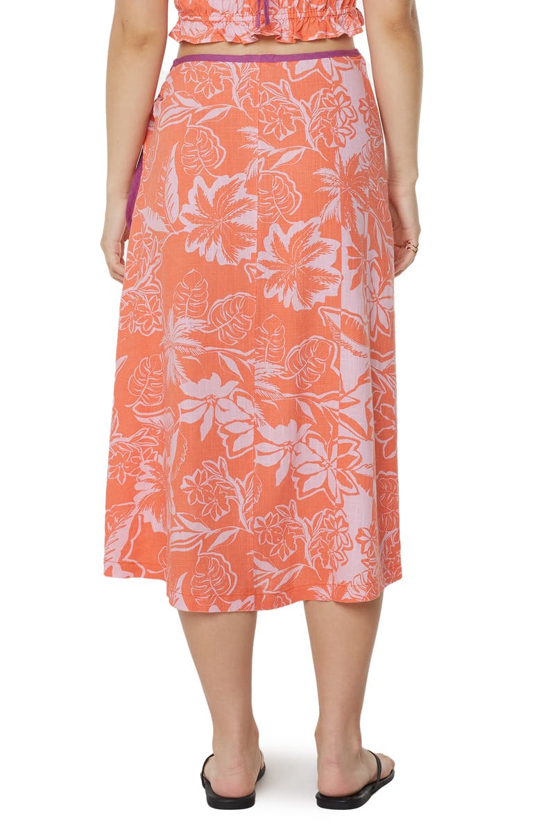 Roxy Palma Floral Wrap Skirt, Alternate, color, Tigerlily Tropicool