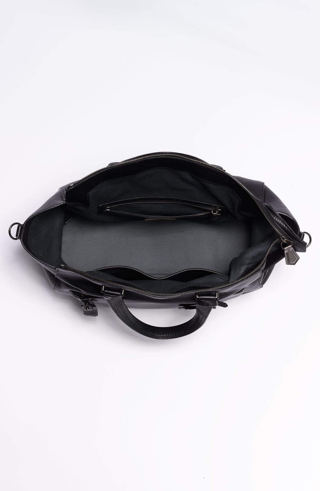 'Uniform' Leather Tote, Alternate, color, BLACK