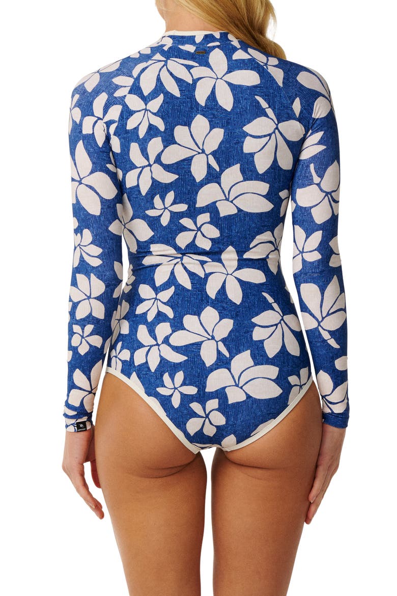 Paraiso Long Sleeve One-Piece Rashguard Swimsuit, Alternate, color, BLUE