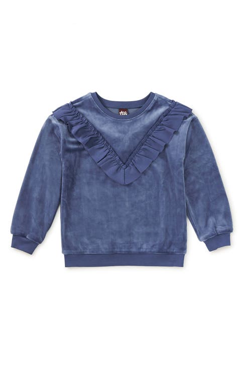 Velour Ruffle Tunic Top (Toddler, Little Kid & Big Kid)