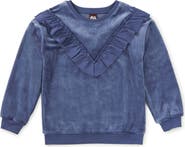 Tea Collection Velour Ruffle Tunic Top