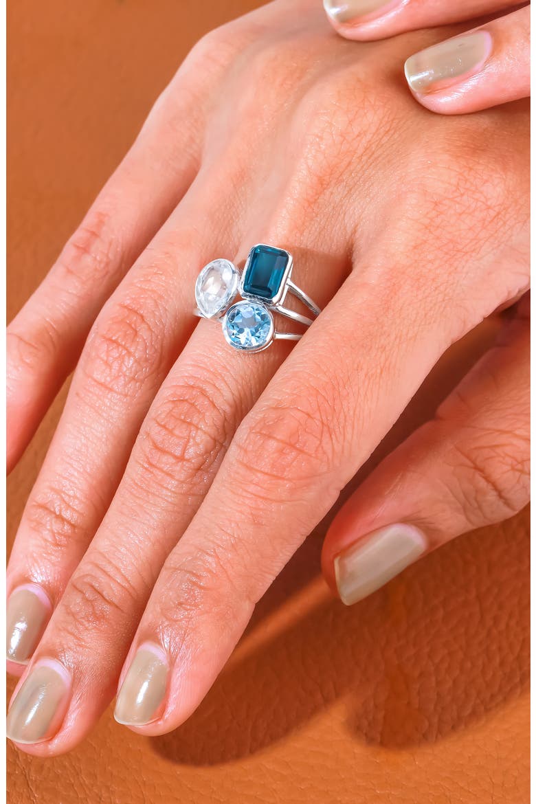 Trio Stone Ring, Alternate, color, BLUE MULTI