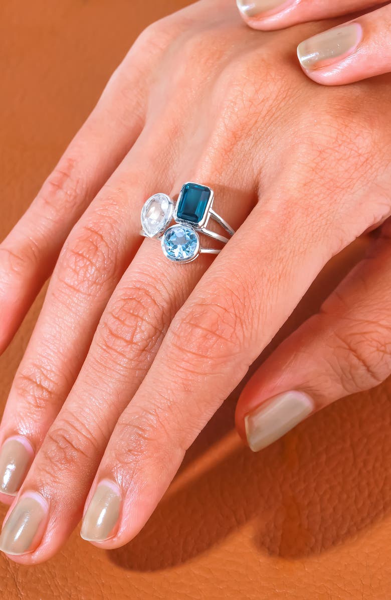 YS GEMS Trio Stone Ring, Alternate, color, Blue Multi
