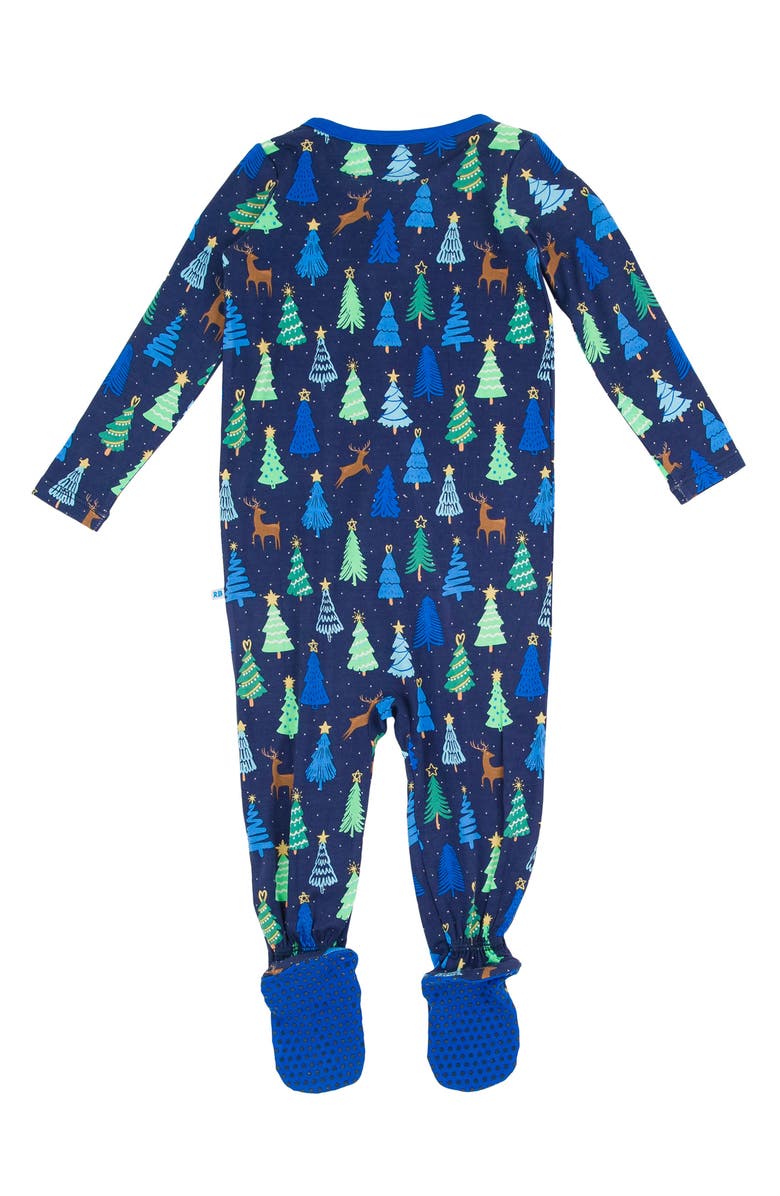 RuggedButts Merry Pines Wrinkle Resistant Zip Front Long Sleeve Footie, Alternate, color, 