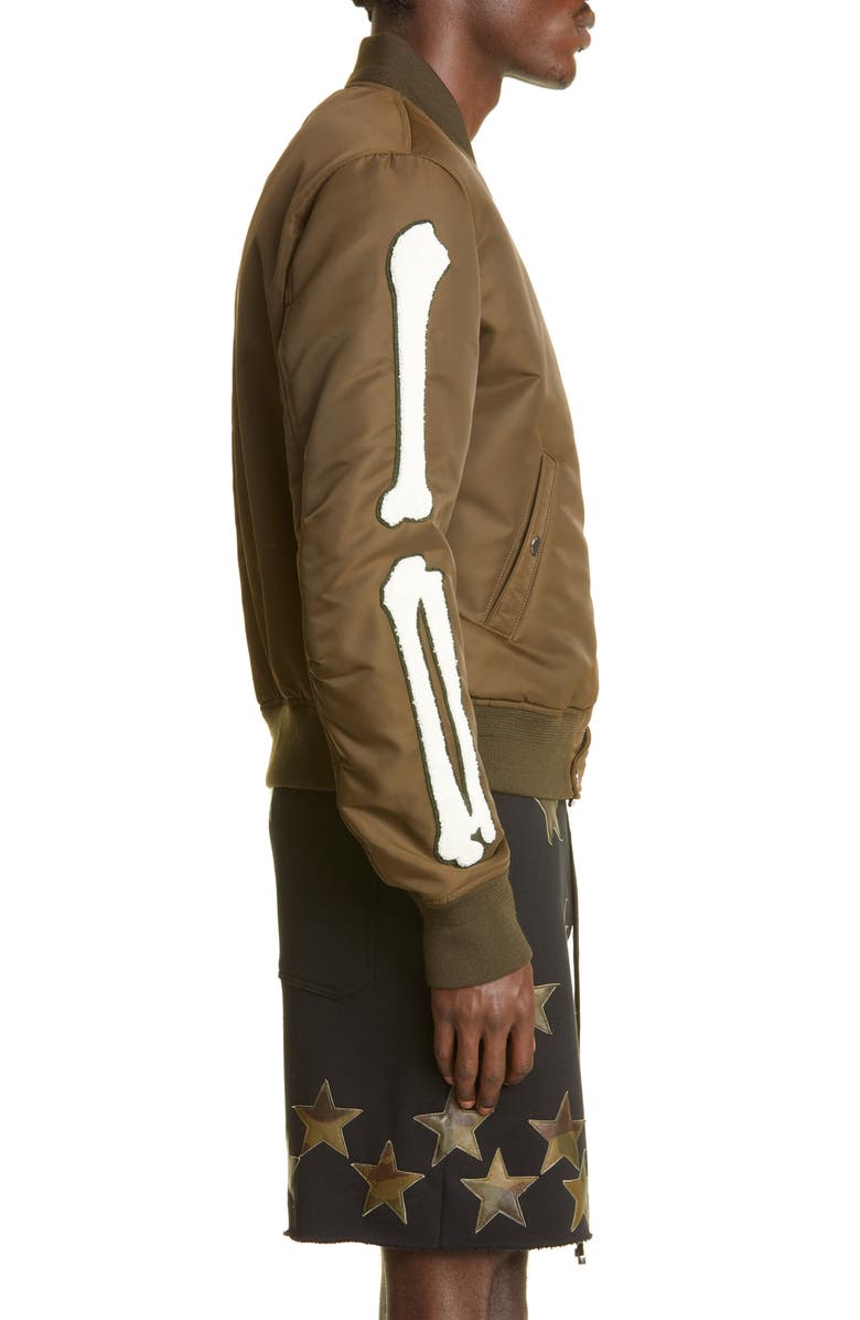 AMIRI Bones Nylon Bomber Jacket, Alternate, color, 