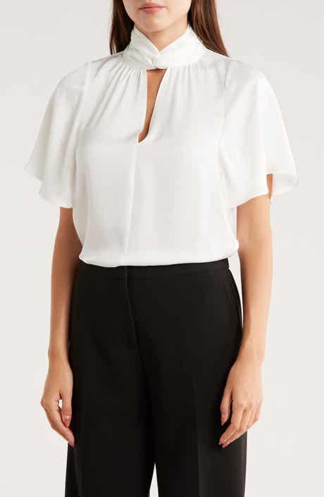 Ramy Brook Freda Keyhole Neck Satin Top