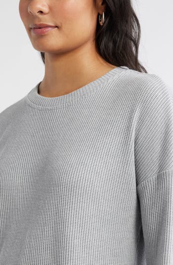 Long Sleeve Waffle Knit T-Shirt