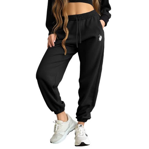 Womens Heartly Ghost Embroidered Fleece Sweatpants