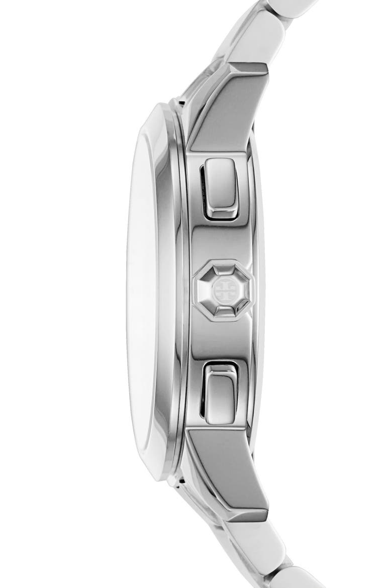 Collins Chronograph Bracelet Watch, 38mm, Alternate, color, SILVER/ IVORY/ SILVER