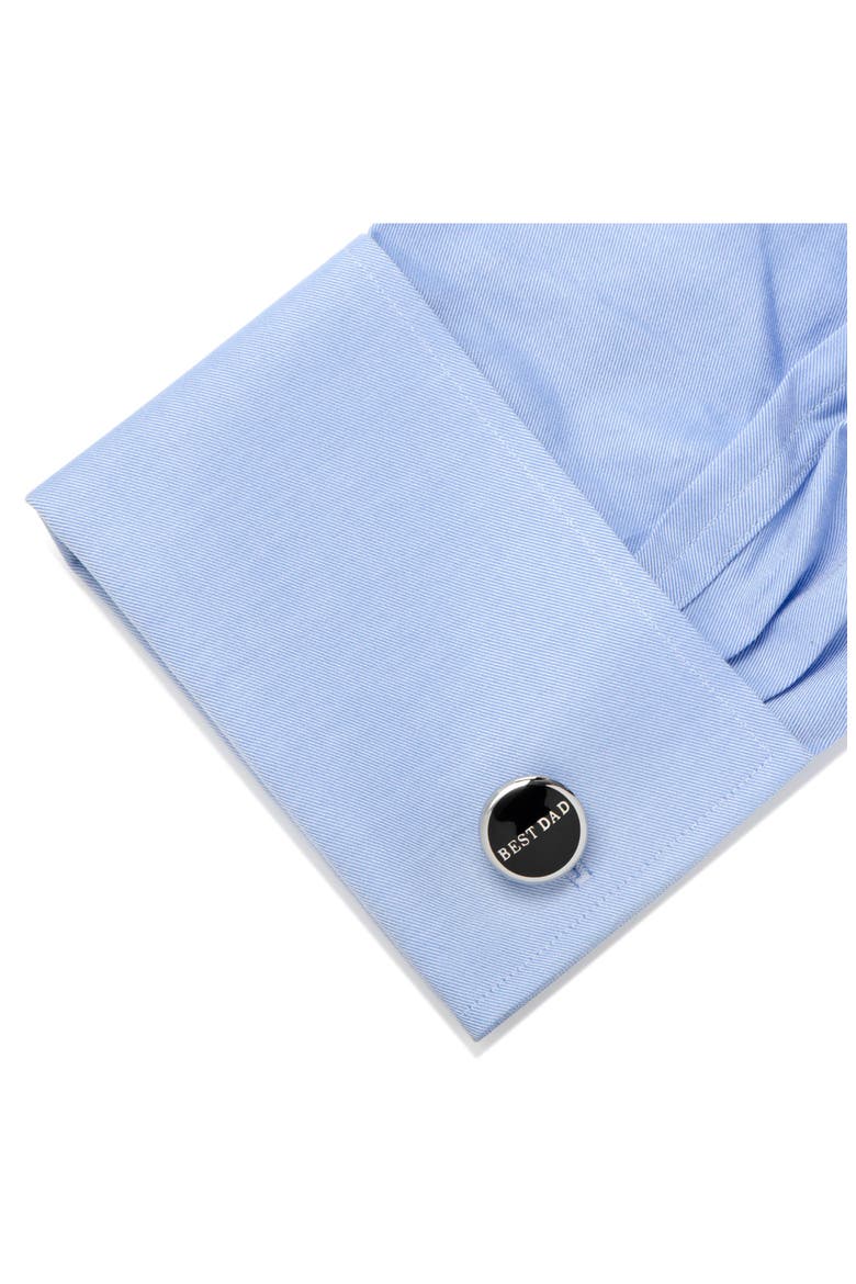 Best Dad Cuff Links, Alternate, color, SILVER/ BLACK