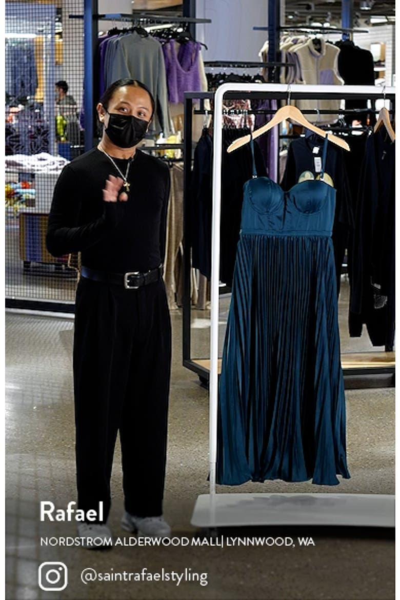 Milan Pleat Corset Satin Gown video