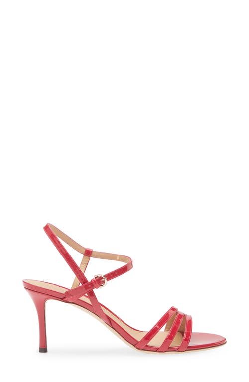 Ferragamo Patent Strappy Sandal In Red