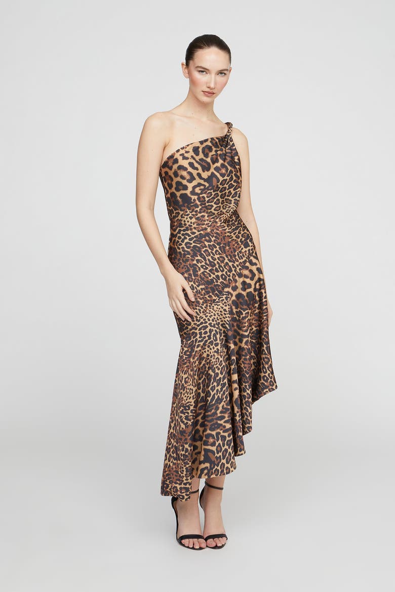 Mavis Satin Midi, Main, color, Leopard