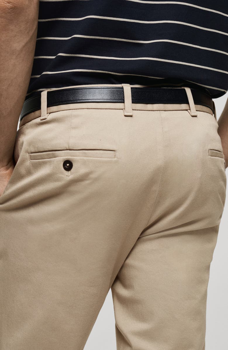 MANGO Serge Slim Fit Twill Chino Pants, Alternate, color, Beige