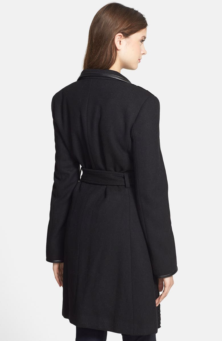 Vince Camuto Faux Fur Front Wool Blend Coat, Alternate, color, 