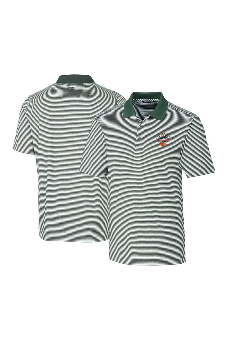 Men's Cutter & Buck Hunter Green Arnold Palmer Invitational Big & Tall Forge Tonal Stripe Stretch Polo, Main, color, Hunter Green