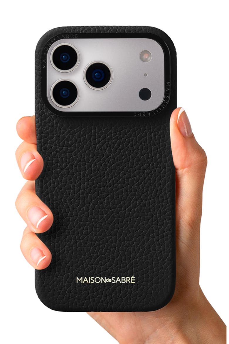 Leather Phone Case iPhone 17 Pro, Alternate, color, Black Caviar