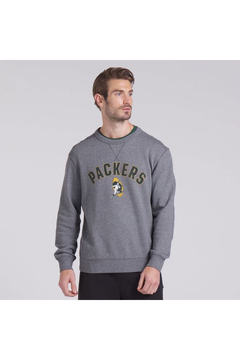 Men's Fanatics  Heather Gray Green Bay Packers Loop Terry Pullover Sweatshirt, Alternate, color, Heather Gray