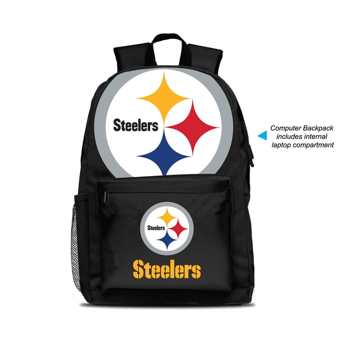 MOJO Pittsburgh Steelers MOJO Large Logo Fan Backpack, Main, color, Black