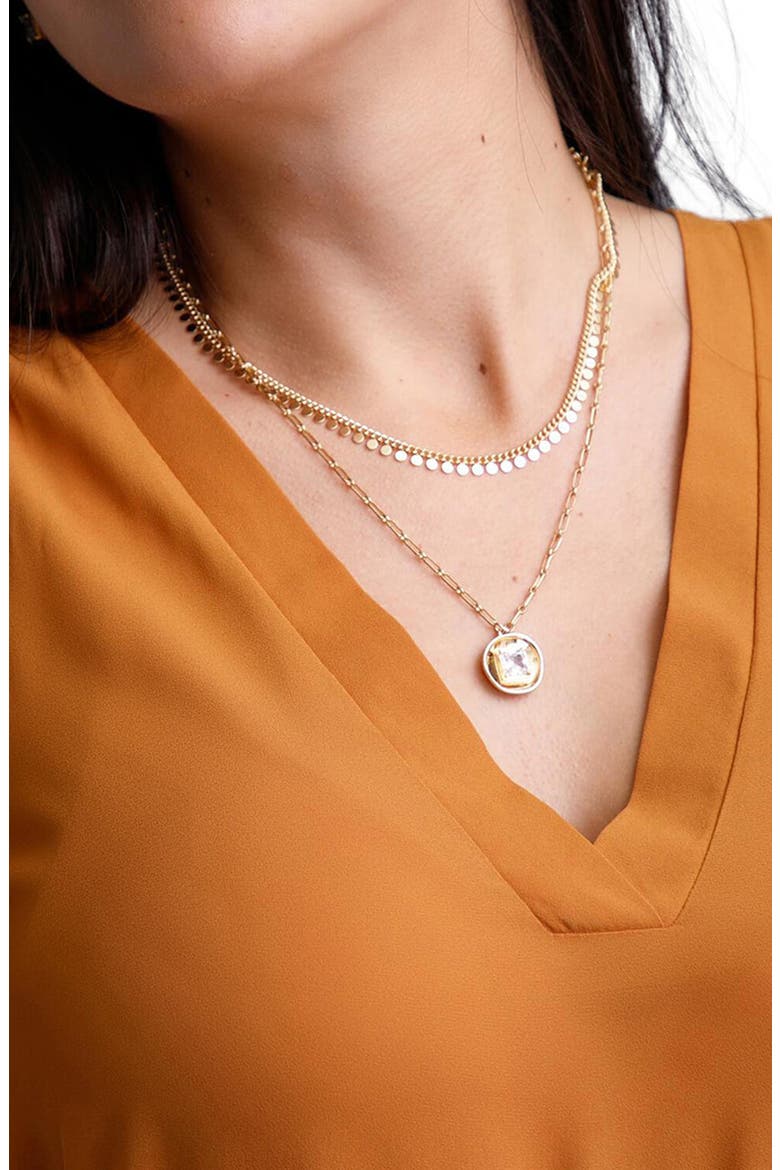 Khloe Layered Charm Necklace, Alternate, color, GOLD