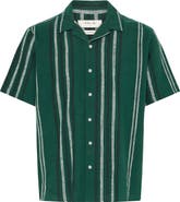 !SOLID Isai Stripe Linen Blend Camp Shirt