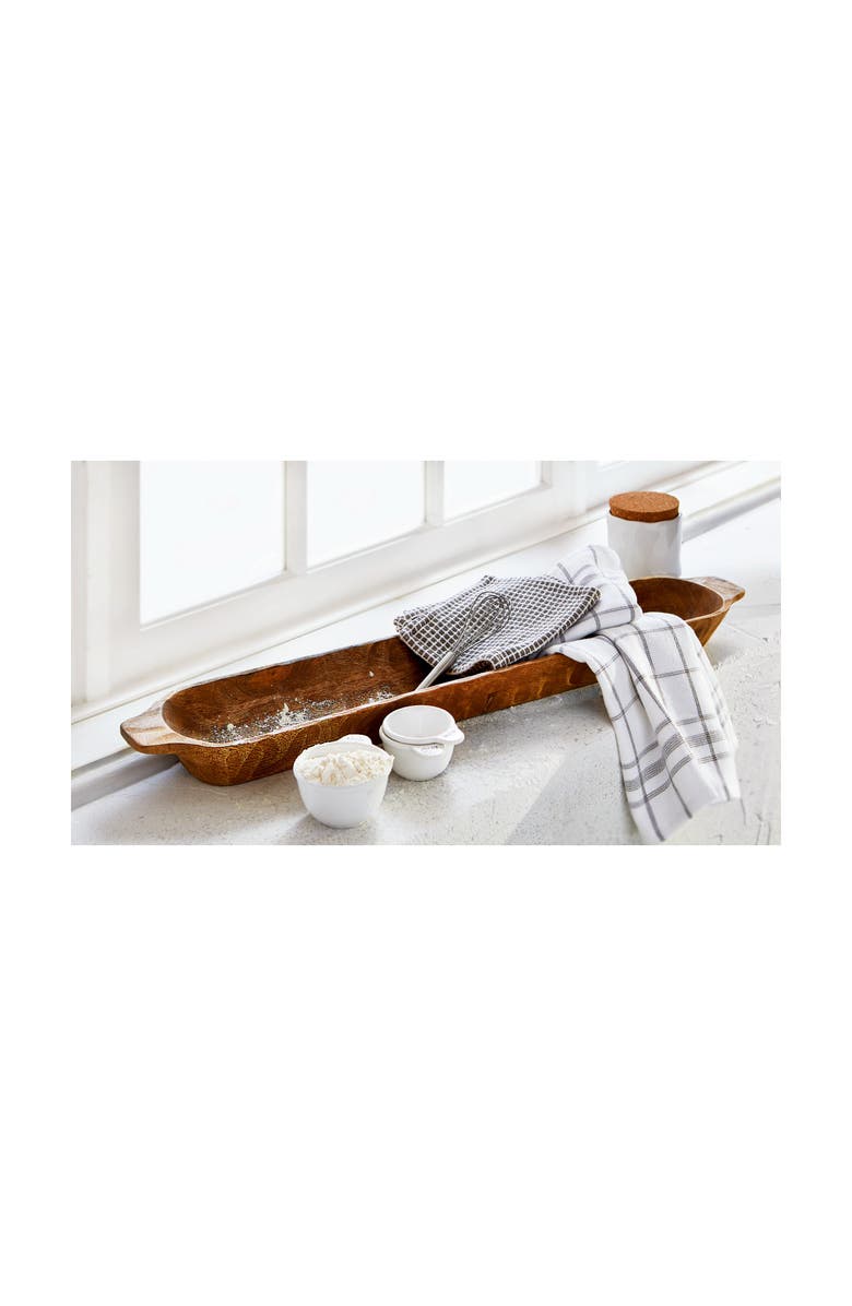 tag Natural Wood Long Bread Dough Bowl Serving Tray Hand Wash, Alternate, color, Beige