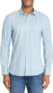 CONSTRUCT Slim Fit Floral Wreath Recycled 4-Way Stretch Performance Long Sleeve Shirt