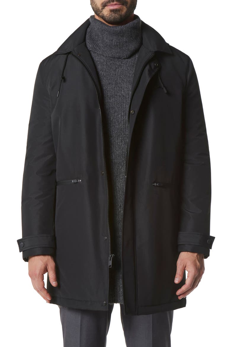 Merrimack Water Resistant Jacket with Removable Hood, Main, color, BLACK