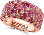 EFFY Gold-Plated Sterling Silver Ruby, Pink Sapphire & White Sapphire Pavé Ring