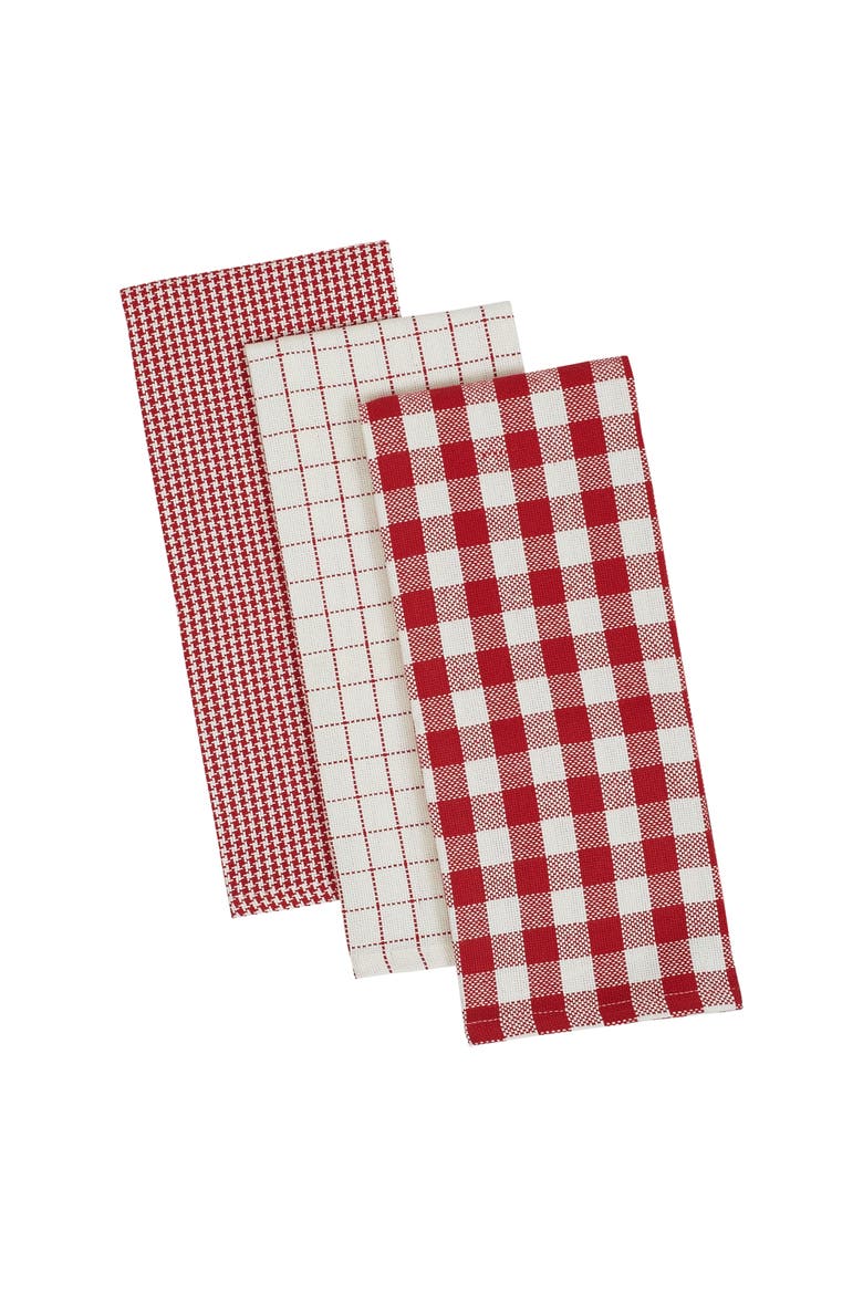 Heavyweight Essentials Dishtowel Set of 3, Main, color, Red