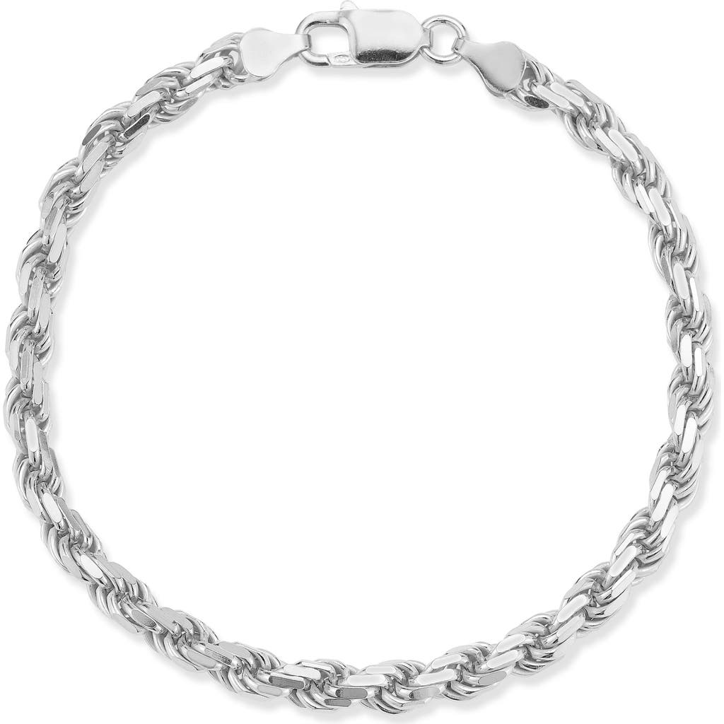 Yield Of Men Sterling Silver Rope Chain Bracelet In Silver