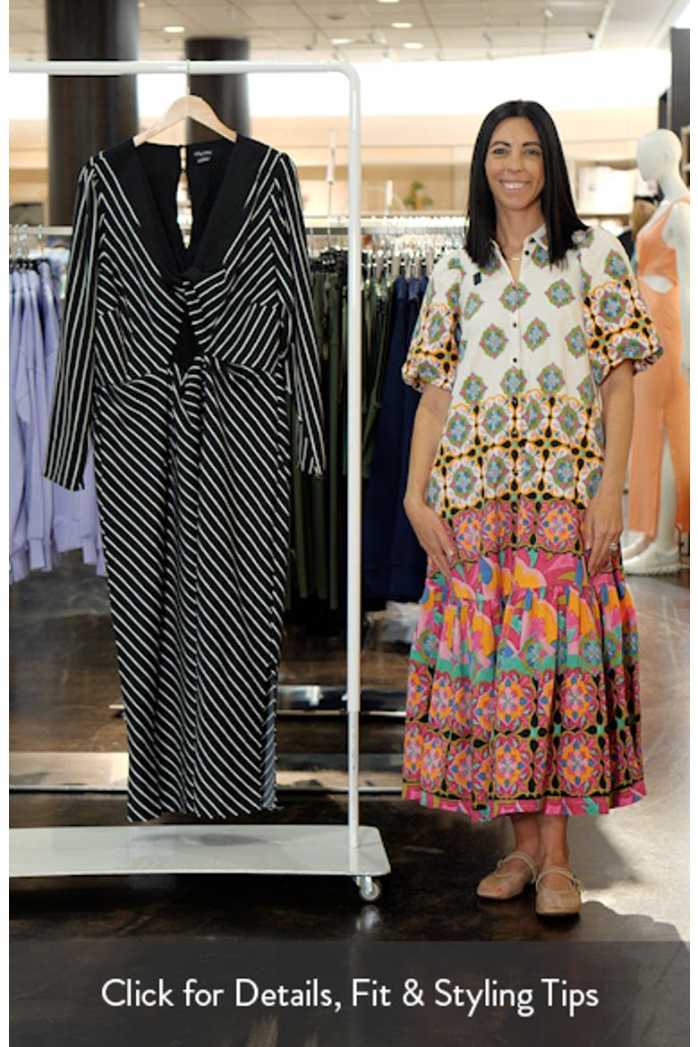 Lana Border Print Long Sleeve Maxi Dress video