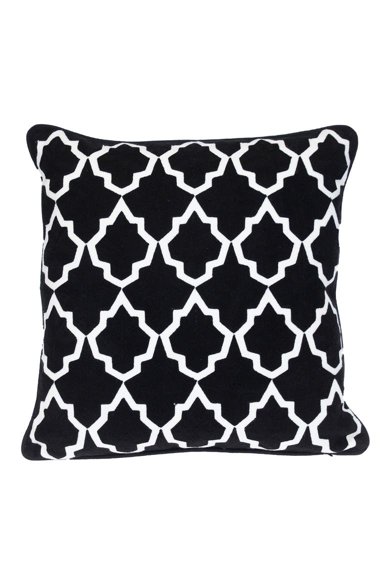 Canita Embroidered Throw Pillow, Main, color, BLACK