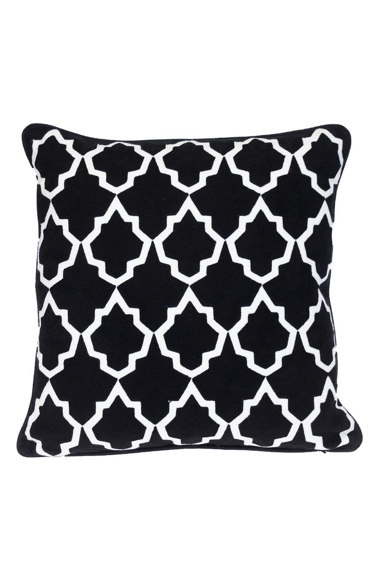 PARKLAND COLLECTION Canita Embroidered Throw Pillow, Main, color, Black