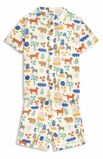 JOJO MAMAN BEBE Safari Print Shirt & Shorts Set