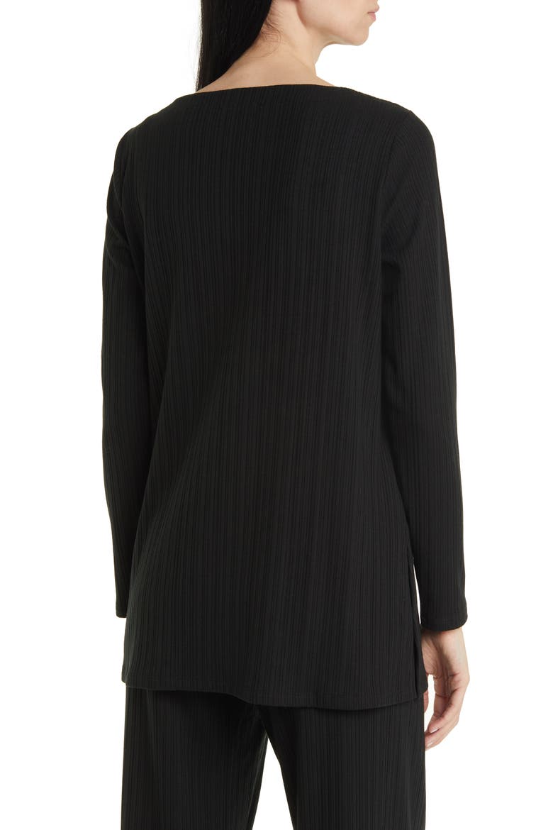 Rib Boat Neck Top, Alternate, color, BLACK