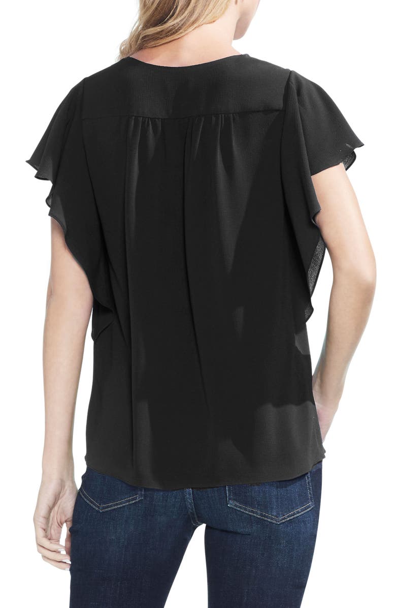 Vince Camuto Flutter Sleeve Textured Top, Alternate, color, 